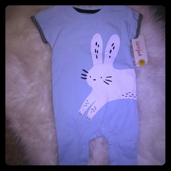 Cat & Jack Other - Nwt Baby Blue Bunny One Piece Easter Rabbit Romper